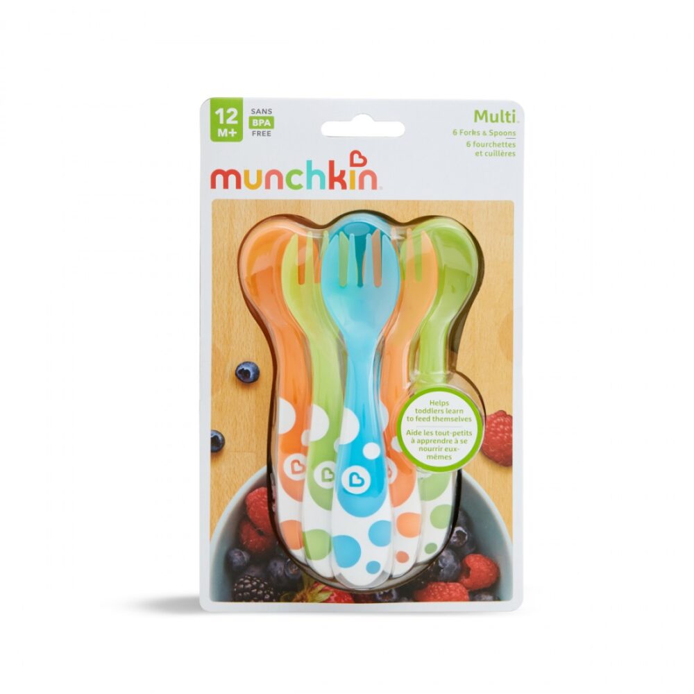 multi coloured forks and spoons