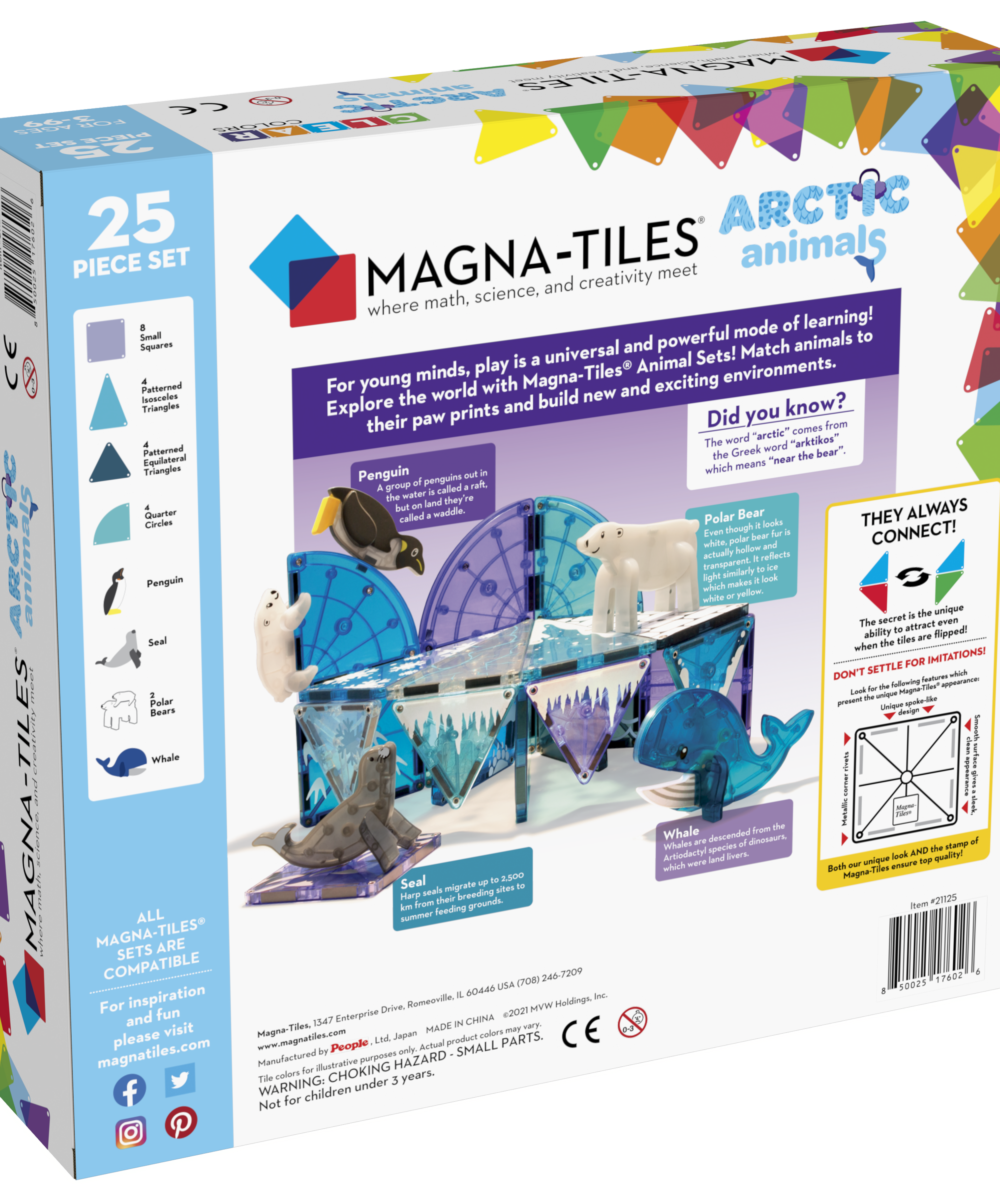 MagnaTiles ArcticAnimals 25pc Carton Angle back