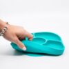 bbluv yumi silicone plate spoon aqua suction 600x600