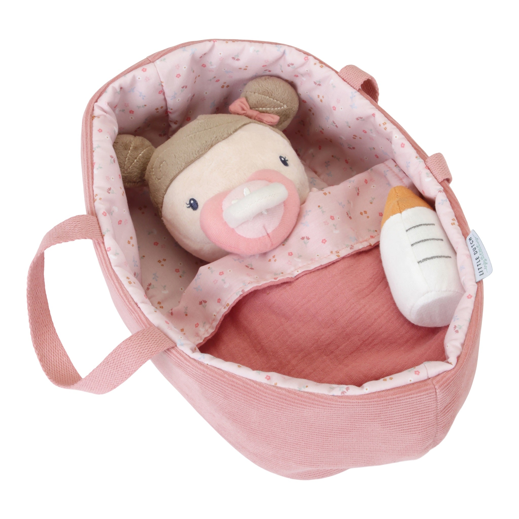 Little Dutch. Υφασμάτινο μωρό σε καλαθούνα Rosa - New